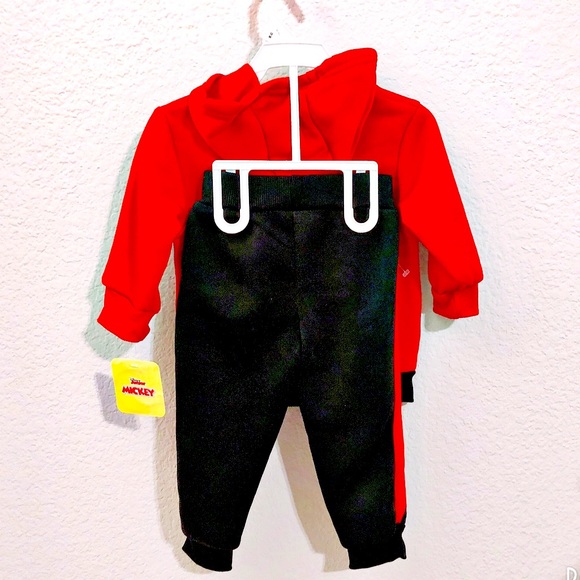 Disney Jr Mickey Mouse Hoodie 2-Piece in Red & Black & Size 12 Months New w/Tag - Picture 4 of 7